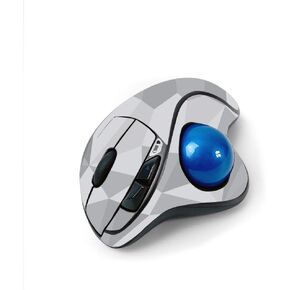 MightySkins Skin for Logitech M570 Wireless Trackball Mouse - Gray Polygon | Protective, Durable, and Unique Vinyl Decal wrap Cover | Easy to Apply, Remove, and Change Styles | Made in The USA