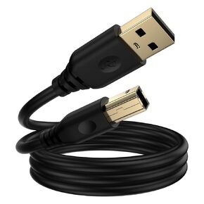 كابل طابعة USB 10FT USB-A إلى USB-B كابل USB 2.0 كابل الماسح الضوئي نوع B كابل طابعة عالية السرعة لأجهزة الكمبيوتر المحمول HP Canon Dell Epson Samsung Brother Lexmark Piano Keyboard MIDI Controller Computer