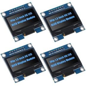 4pcs 1.3" OLED Display Module I2C SPI Serial 128x64 SSH1106 SSD1306 OLED LCD Display LCD Module with Pins for Raspberry Pi/AVR/PIC/STM32 (Blue)