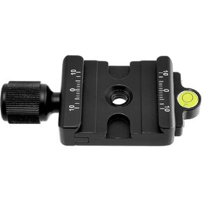 Desmond DAC-42 42mm QR Clamp 3/8" w 1/4" Adapter & Level Arca/RRS Compatible for Tripod Head Quick Release