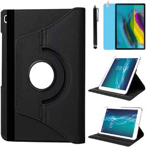 Case for Samsung Galaxy Tab S5e 10.5 inch 2019 (SM-T720 SM-T725 SM-T727), PU Leather Soft Silicone Back Cover Card Holder Stand Case, with Stylus Pen,Screen Film (Tree Purple)