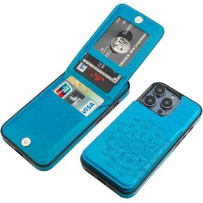 Vaburs Compatible with iPhone 14 Pro Case Wallet with Credit Card Holder, White Leopard Cheetah Pattern Flip Premium PU Leather Magnetic Closure Shockproof Protective Cover 6.1"