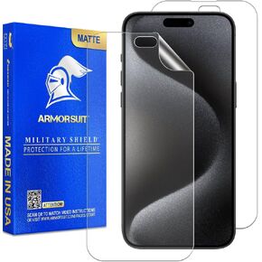 ArmorSuit 2 Pack Paper-Feel Texture Screen Protector for iPhone 15 Pro Max [6.7-inch] Case Friendly MilitaryShield Matte Film - Made in USA