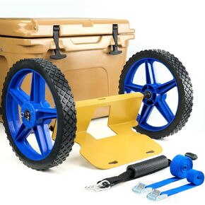 Cooler Wheel Kit for Yeti/Rtic/igloo Cooler Cart Perfect Universal Cooler Accessories for Yeti/Rtic/Coleman for Camping&Beach 12 inch wear-Resisting Beach Wheels&Ratchet