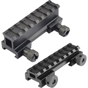 360 Tactical Low-Profile Full Size Riser Mount, 0.5" High 13 Slots Riser Mount 0.5 inch High for Scopes and Optics Three T Trading (Pack of 2-1 & 0.5" Inch Mount)