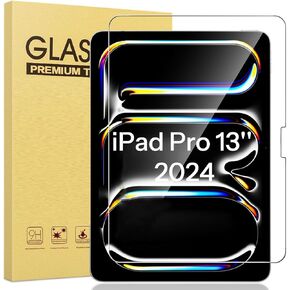 Screen Protector for iPad Pro 13 Inch M4 7th Generation (2024 Released) (Model: A2926, A3007), Tempered Glass Film Guard for iPad Pro 13" Anti-Scratch Pencil & Case Compatible HD Clear