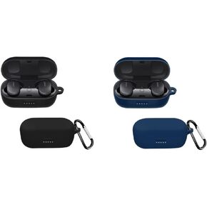 2 Pack DAYJOY Soft TPU Protective Clear Case Cover Compatible with New Bose QuietComfort Earbuds II/QuietComfort Ultra, Protective Skin Sleeve with Key Chain and Lanyard (Transparent)