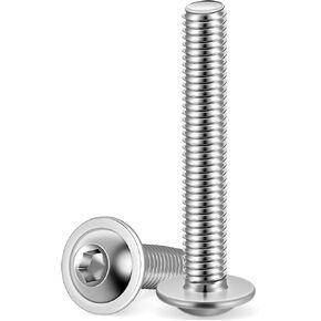 M6 x 20mm Flanged Button Head Socket Cap Screws, Stainless Steel 18-8, Bright Finish, Full Thread, Pack of 25