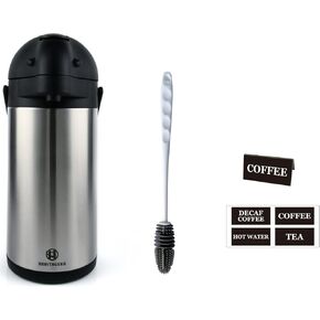 Heritage66 Stainless Steel Thermal Coffee Carafe Airpot-Large Beverage Dispenser Triple Wall Thermos Vacuum insulated Keeping Hot Coffee for 10 hours tea water coffee (5Liter /170 OZ)