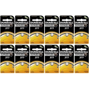 12-Pack Duracell 377 Batteries 1.5 Volt Silver Oxide Coin Button