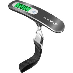 Fosmon Digital Luggage Scale (2 Pack) Digitial LCD Display Backlight Baggage Scale with 110lbs Capacity, Portable Stainless Steel Hanging Luggage Weight Scale with Tare Function for Travelers - Silver
