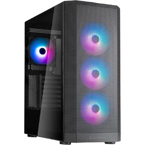 SilverStone Technology FARA 515XR Black Compact ATX Tower Chassis with Four Included Rainbow Fans, SST-FA515XR-BG