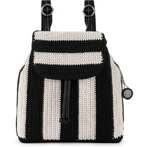 The Sak Sayulita Backpack - Hand Crochet Women's Backpack for Everyday & Travel - Daypack With Adjustable & Removable Straps - Woodland Stripe