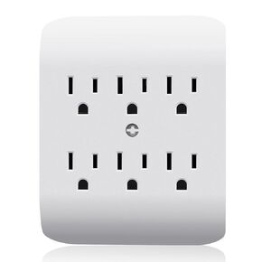 ELEGRP Outlet Extender with 3 Rotating Surge Protector Outlets, Multi Plug Outlet Adapter with 3 USB Ports, Power Strip with Spaced Outlet Splitter for Home, Office, Travel, ETL Listed, White, 1 Pack
