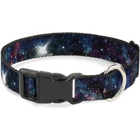 Buckle-Down Plastic Clip Collar - Galaxy Collage - 1" Wide - Fits 15-26" Neck - Large