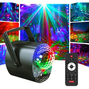 Party Lights Dj Disco Lights, Strobe Stage Light Sound Activated Laser Llights Projector with Remote Control for Parties Bar Birthday Wedding Holiday Event Live Show Xmas Decorations Lights