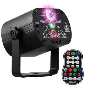 أضواء حفلات ديسكو ديسكو، ضوء ليزر LED نشط بالصوت RGB فلاش ستروب جهاز عرض مع جهاز تحكم عن بعد لتزيين عيد الميلاد والهالوين وحانة كاريوكي KTV بار الرقص هدية عيد ميلاد وحفلات الزفاف