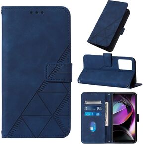 Case for Motorola Moto G 5G 2023 Wallet Case, Premium PU Leather Shockproof Protective Flip Folio Stand Kickstand Case with Card Holders Phone Case for Moto G 5G 2023 Blue YB4