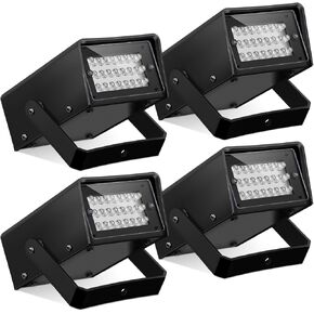 Treela 4 Pcs Strobe Party Lights, 96 (Total) Bright LED Strobe Flashing Light Mini Party Lights Adjustable Flash Speed Control for Party Stage Club Disco Bar Halloween Decoration (White)