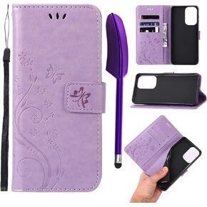 Mavis's Diary Moto G 5G (2024) Wallet Case for Women, Luxury Floral Embossed Leather Folio Cover with Stylus Card Holder Folding Flip Phone Case Compatible with Motorola Moto G 5G 2024 (Teal Blue)