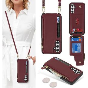 Cavor for Samsung Galaxy A15 5G Case Wallet, Galaxy A15 5G Wallet Case for Women,for Samsung Galaxy A15 5g Crossbody Phone Case with Strap,Leather Zipper Pocket Card Holder Casee-Black
