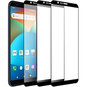 DUNSIHUI 3 Pack Screen Protector for AT T Motivate V341U,Anti-Scratch 9H Hardness Full Coverage For AT T Motivate V341U Black Edges Silk Print Tempered glass Protector Film.