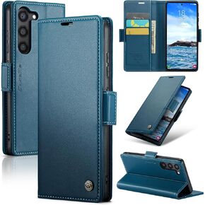 for Samsung Galaxy S24 Plus Case, [RFID Blocking] Magnetic Closure PU Leather Wallet Flip Case with Card Holder Kickstand Shockproof Phone Cover for Samsung Galaxy S24 Plus (Purple)