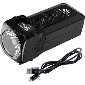 Nitecore Tup 1000 Lumen Rechargeable EDC Flashlight with Digital Display and LumenTac Charging Cable (Black)