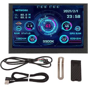 5in IPS PC CPU Data Monitor, 800x480, Built in Selectable Themes, Detailed Display and Easy Connection for Win System