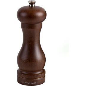 COLE & MASON Capstan Wood Salt and Pepper Grinder Gift Set - Wooden Mills Include Precision Mechanisms and Premium Sea Salt and Peppercorn Refills