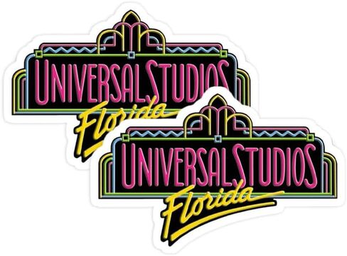 Universal Studios Florida Sticker | Pack of 2 | Vinyl Sticker | Waterproof Stickers | Indoor Stickers | Glossy Stickers, White in Saudi Arabia