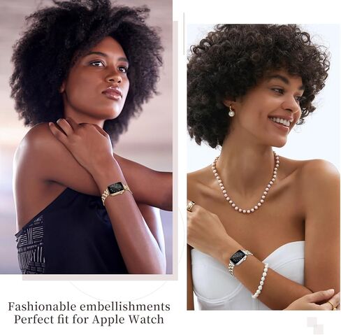 Thin Metal Bands Compatible with Apple Watch Band 38mm 40mm 41mm 42mm 44mm 45mm 46mm 49mm, Slim Stainless Steel Wristband Strap for iWatch Ultra SE Series 10 9 8 7 6 5 4 3 2 1-RoseGold+Silver-Gold in Kuwait