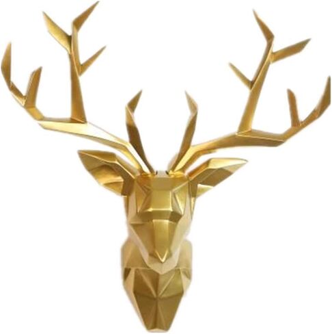 YJ Home Deer Head Wall Art - Geometrial Deer Head Sculpture Home Decor (Black, XL) in Saudi Arabia
