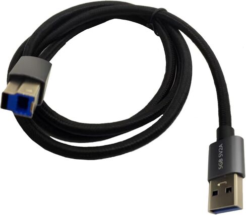 USB A to USB B 3.0 Cable Durable Nylon Braided Type A to B Male SuperSpeed USB Adapter Compatible Printers Scanner Monitor External Hard and More Devices (3.0 M/M 0.3M/1Feet) in Saudi Arabia