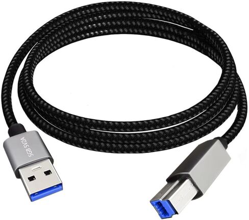 USB A to USB B 3.0 Cable Durable Nylon Braided Type A to B Male SuperSpeed USB Adapter Compatible Printers Scanner Monitor External Hard and More Devices (3.0 M/M 0.3M/1Feet) in Saudi Arabia