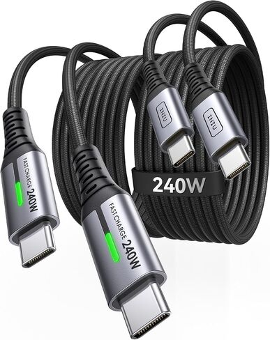 INIU 240W USB C to C Cable, [3.3ft, 2-Pack] High Speed Charger Cord Type C, Braided Fast Charging USBC Cable for iPhone 16 Pro Max 15 Plus Samsung Galaxy S24 Ultra S23 S22 Macbook iPad Steam Deck etc. in Saudi Arabia