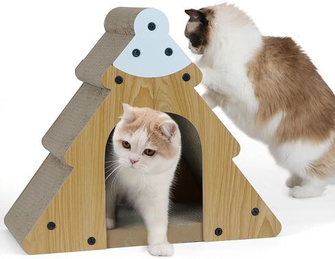 FUKUMARU Cat Scratcher, Cardboard Cat Scratchers Bed, Vertical and Horizontal Cat Scratch Pad, Cozy Cats Lounger as Tunnel and Sofa, 16.8 Inch Bevelled Surface, Maximum Load Capacity 22 Lbs in Saudi Arabia