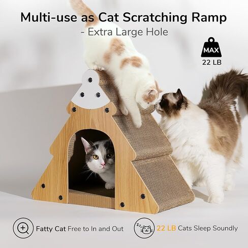 FUKUMARU Cat Scratcher, Cardboard Cat Scratchers Bed, Vertical and Horizontal Cat Scratch Pad, Cozy Cats Lounger as Tunnel and Sofa, 16.8 Inch Bevelled Surface, Maximum Load Capacity 22 Lbs in Saudi Arabia