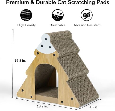 FUKUMARU Cat Scratcher, Cardboard Cat Scratchers Bed, Vertical and Horizontal Cat Scratch Pad, Cozy Cats Lounger as Tunnel and Sofa, 16.8 Inch Bevelled Surface, Maximum Load Capacity 22 Lbs in Saudi Arabia