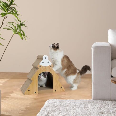 FUKUMARU Cat Scratcher, Cardboard Cat Scratchers Bed, Vertical and Horizontal Cat Scratch Pad, Cozy Cats Lounger as Tunnel and Sofa, 16.8 Inch Bevelled Surface, Maximum Load Capacity 22 Lbs in Saudi Arabia