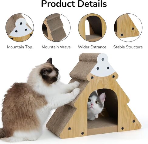 FUKUMARU Cat Scratcher, Cardboard Cat Scratchers Bed, Vertical and Horizontal Cat Scratch Pad, Cozy Cats Lounger as Tunnel and Sofa, 16.8 Inch Bevelled Surface, Maximum Load Capacity 22 Lbs in Saudi Arabia