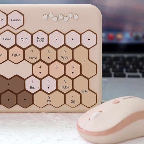 2.4GHz Wireless Keyboard and Mouse Combination,Honeycomb Shaped 17-inch Keyboard for Teenagers' laptops and PCs in Kuwait