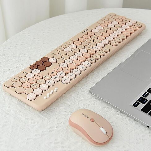 2.4GHz Wireless Keyboard and Mouse Combination,Honeycomb Shaped 17-inch Keyboard for Teenagers' laptops and PCs in Kuwait