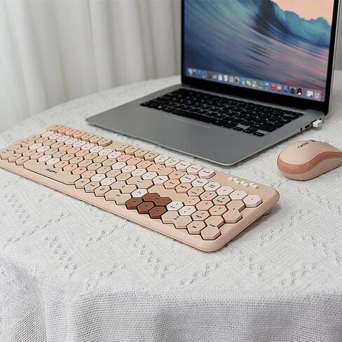 2.4GHz Wireless Keyboard and Mouse Combination,Honeycomb Shaped 17-inch Keyboard for Teenagers' laptops and PCs in Kuwait