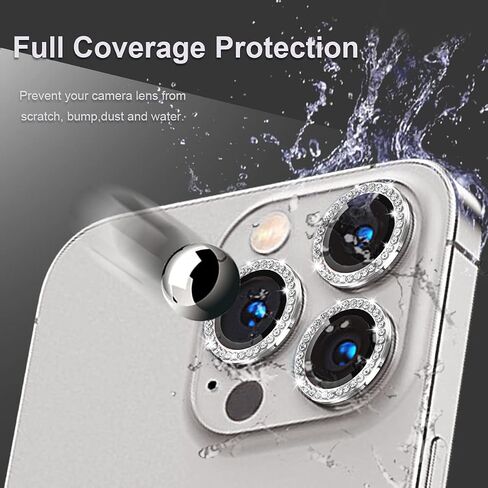 [3+1] Compatible for iPhone 14 Pro ＆ iPhone 14 Pro Max Camera Lens Protector 9H Tempered Glass Camera Cover Metal Individual Ring Full Coverage Camera Lens Protector with Removal Tool ( glitter pink) in Saudi Arabia