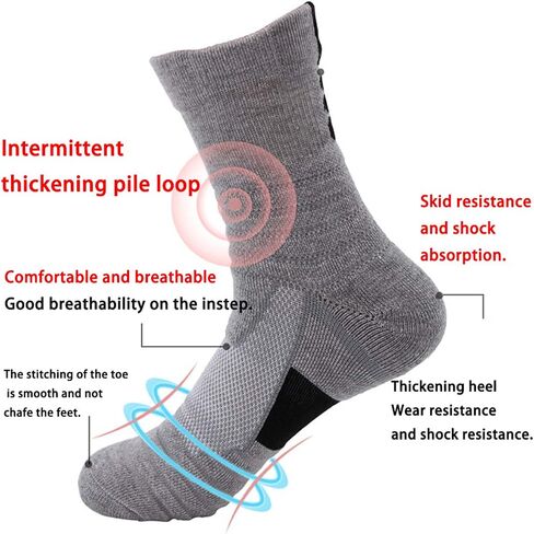 YQHMT Basketball Socks Outdoor Athletic Crew Socks Thick Compression Long Running Sports Socks for Men & Women 4 Pack in Saudi Arabia