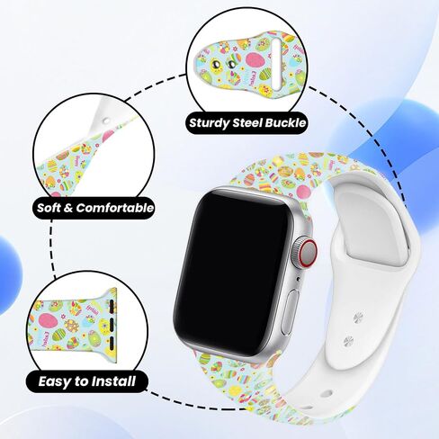Watch Bands Compatible with Apple Watch 38mm 40mm 41mm 42mm 44mm 45mm 49mm for Women Men Silicone Wristbands Strap Replacement for IWatch Series SE 8 7 6 5 4 3 2 1 in Saudi Arabia