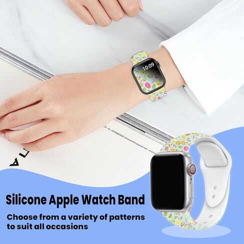Watch Bands Compatible with Apple Watch 38mm 40mm 41mm 42mm 44mm 45mm 49mm for Women Men Silicone Wristbands Strap Replacement for IWatch Series SE 8 7 6 5 4 3 2 1 in Saudi Arabia