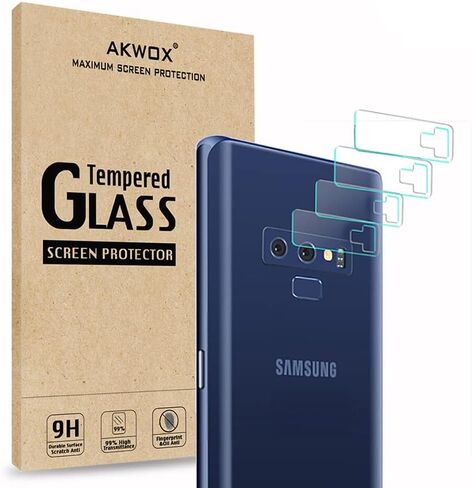 (4 عبوات) واقي عدسة الكاميرا المتوافق مع AKWOX Note 9، رفيع للغاية 0.2 مم 9H واقي عدسة الكاميرا من الزجاج الصلب المقوى لهاتف Samsung Galaxy Note 9، مضاد للخدش، مقاوم للغبار، نفاذية عالية in Kuwait