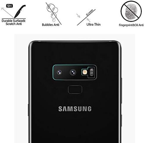 (4 عبوات) واقي عدسة الكاميرا المتوافق مع AKWOX Note 9، رفيع للغاية 0.2 مم 9H واقي عدسة الكاميرا من الزجاج الصلب المقوى لهاتف Samsung Galaxy Note 9، مضاد للخدش، مقاوم للغبار، نفاذية عالية in Kuwait